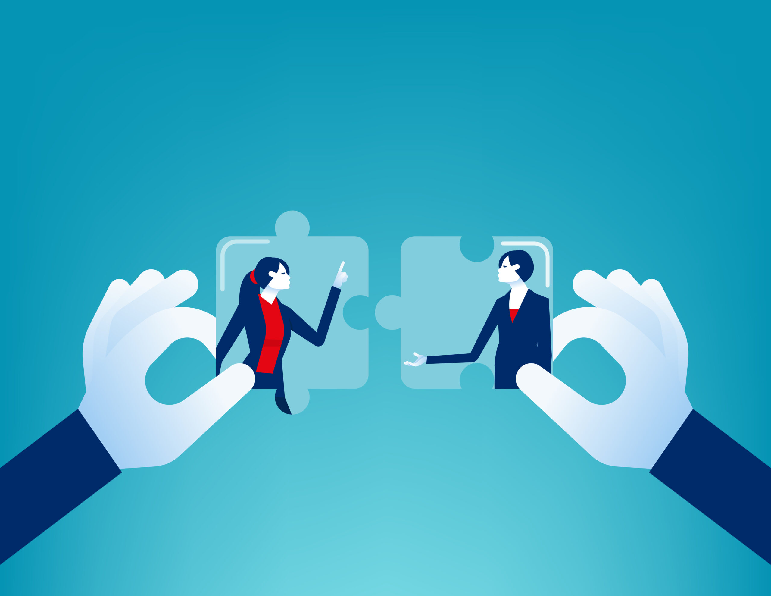 Connections and contacts as society collaboration. Business cooperation offer vector illustration