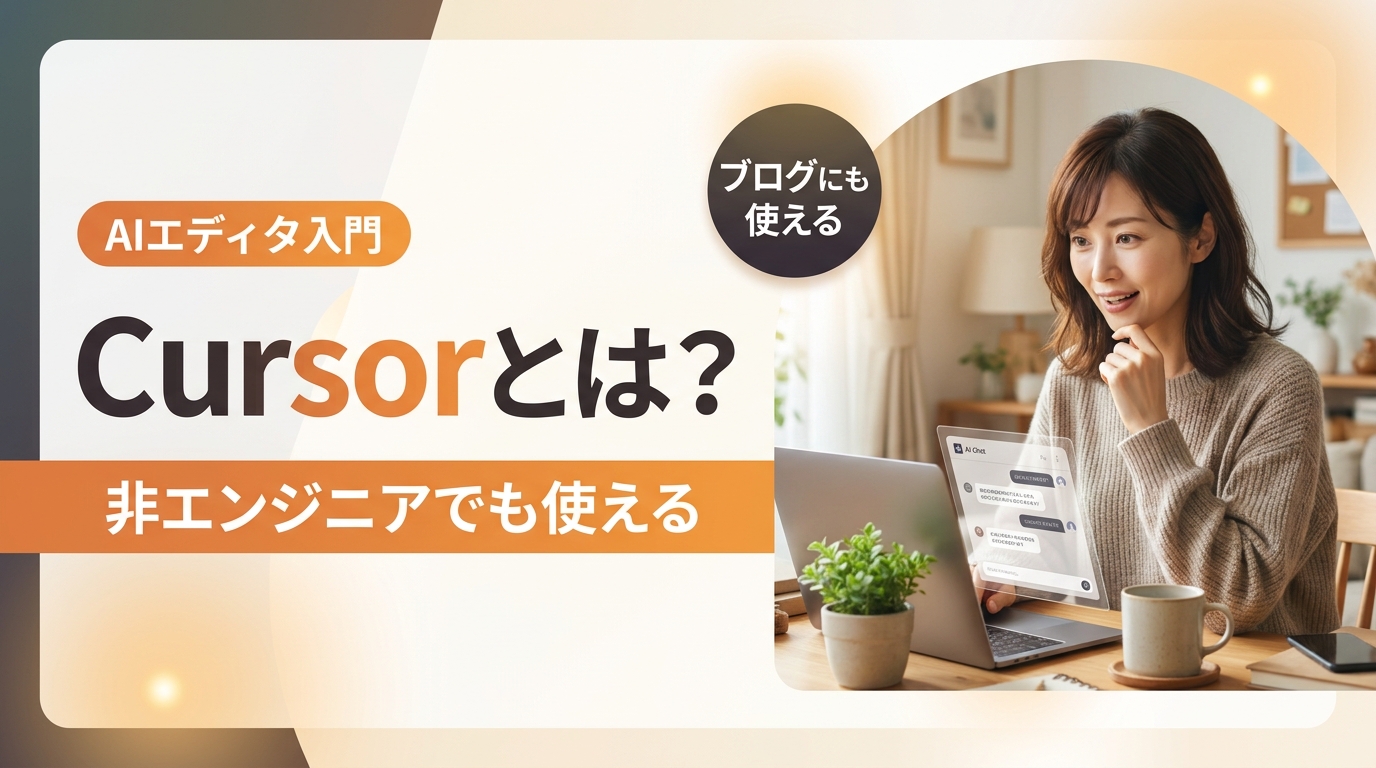Cursorとは？コードが書けない自分が使い始めて、一番驚いたことのアイキャッチ画像